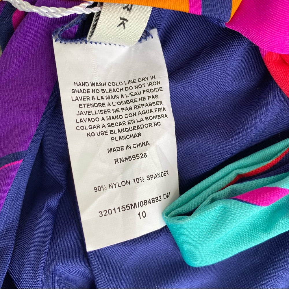 NWT Trina Turk Women's Wailea Reversible Multicolor Halter Swimsuit Size 10 - Picture 14 of 15